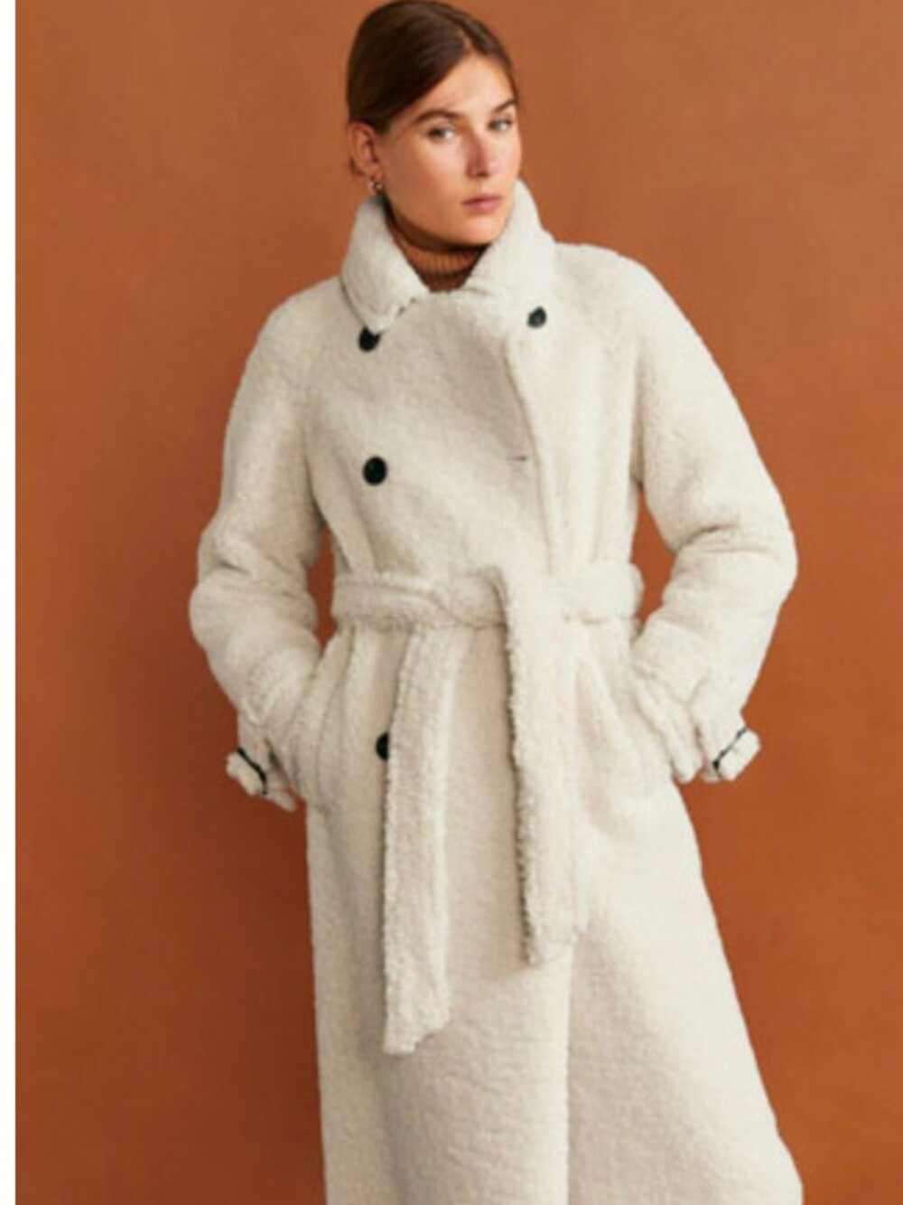 RARE Mango Limited Edition Faux Fur Sherpa Long Coat